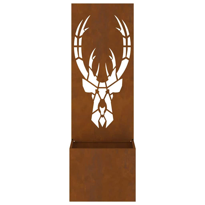 Vaso da Giardino con Pannello Decorativo Ruggine 50 x 140 cm 876489