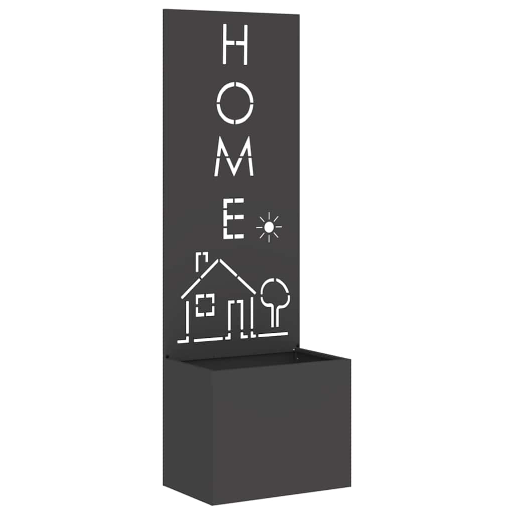 vidaXL Vaso da Giardino con Pannello Decorativo Nero 50 x 140 cm