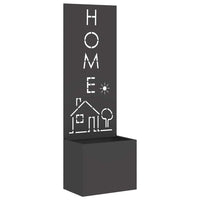 vidaXL Vaso da Giardino con Pannello Decorativo Nero 50 x 140 cm