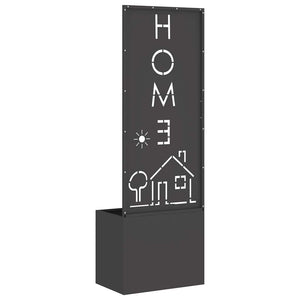 vidaXL Vaso da Giardino con Pannello Decorativo Nero 50 x 140 cm