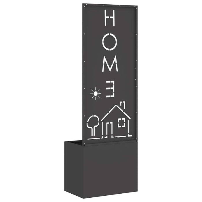 vidaXL Vaso da Giardino con Pannello Decorativo Nero 50 x 140 cm