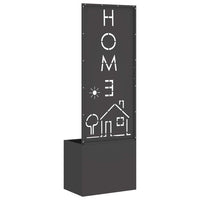 Vaso da Giardino con Pannello Decorativo Nero 50 x 140 cm 876490