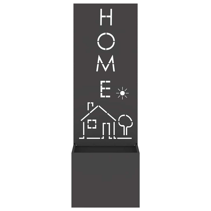 vidaXL Vaso da Giardino con Pannello Decorativo Nero 50 x 140 cm