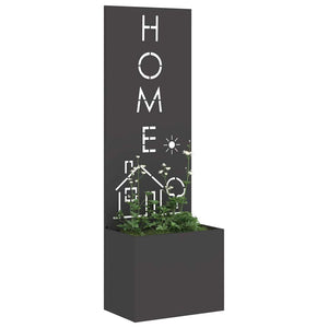 Vaso da Giardino con Pannello Decorativo Nero 50 x 140 cm 876490