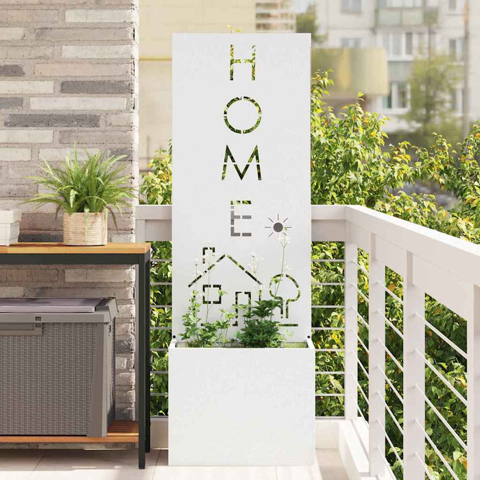 vidaXL Vaso da Giardino con Pannello Decorativo Bianco 50 x 140 cm