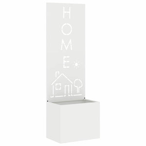 Vaso da Giardino con Pannello Decorativo Bianco 50 x 140 cm 876491