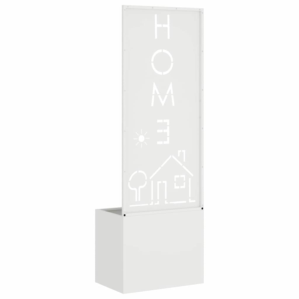 Vaso da Giardino con Pannello Decorativo Bianco 50 x 140 cm 876491