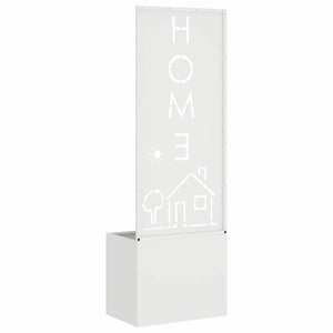 Vaso da Giardino con Pannello Decorativo Bianco 50 x 140 cm 876491