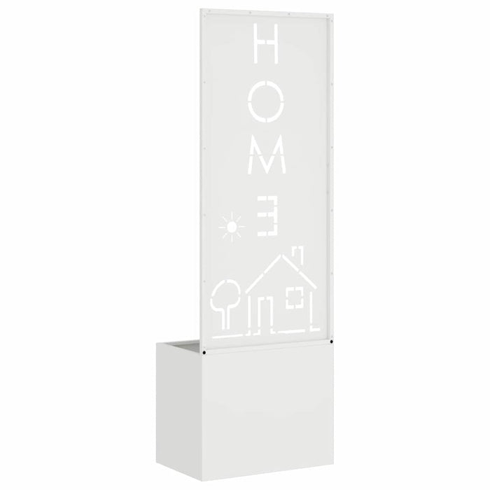 Vaso da Giardino con Pannello Decorativo Bianco 50 x 140 cm 876491