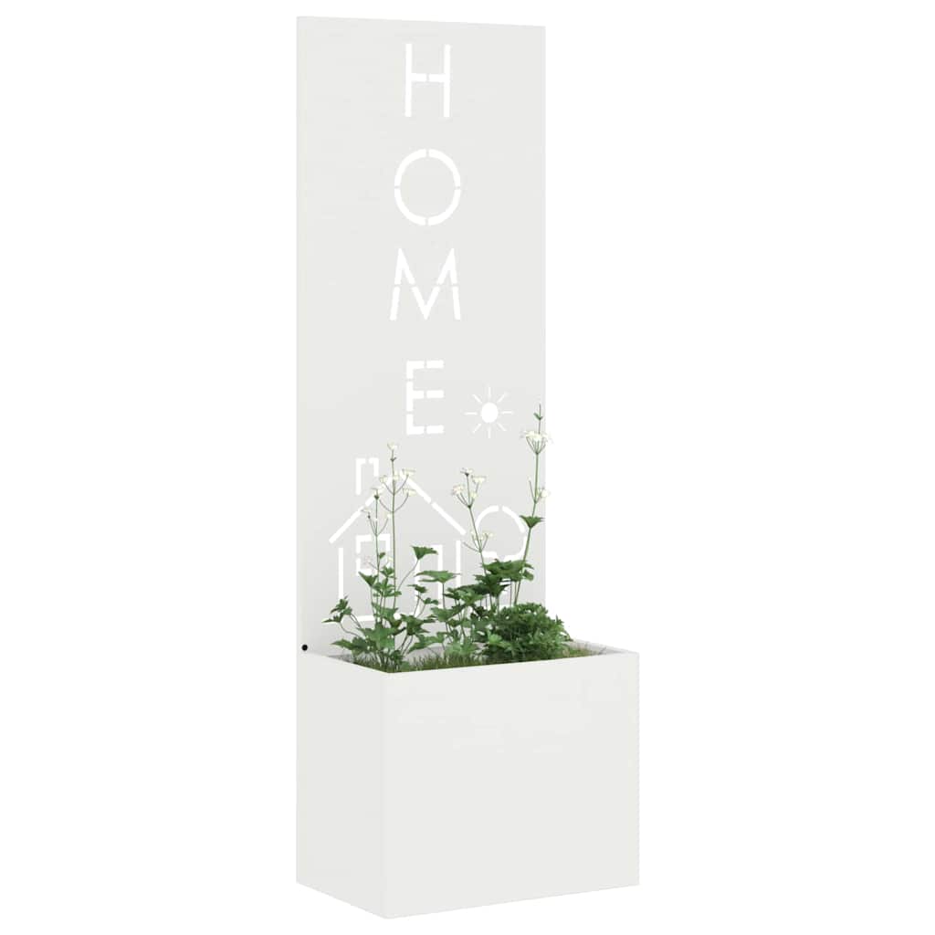 vidaXL Vaso da Giardino con Pannello Decorativo Bianco 50 x 140 cm