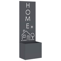 vidaXL Vaso da Giardino con Pannello Decorativo Antracite 50 x 140 cm
