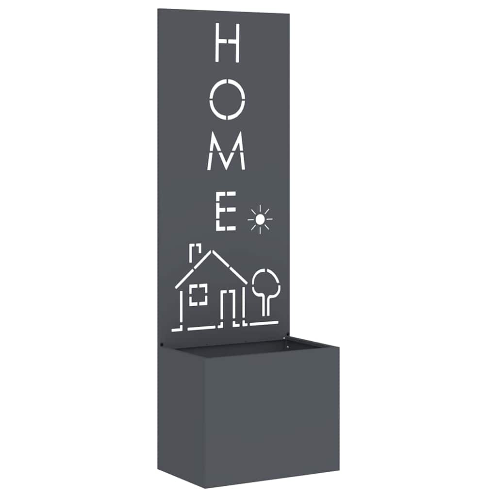 Vaso da Giardino con Pannello Decorativo Antracite 50 x 140 cm 876492