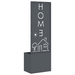 vidaXL Vaso da Giardino con Pannello Decorativo Antracite 50 x 140 cm