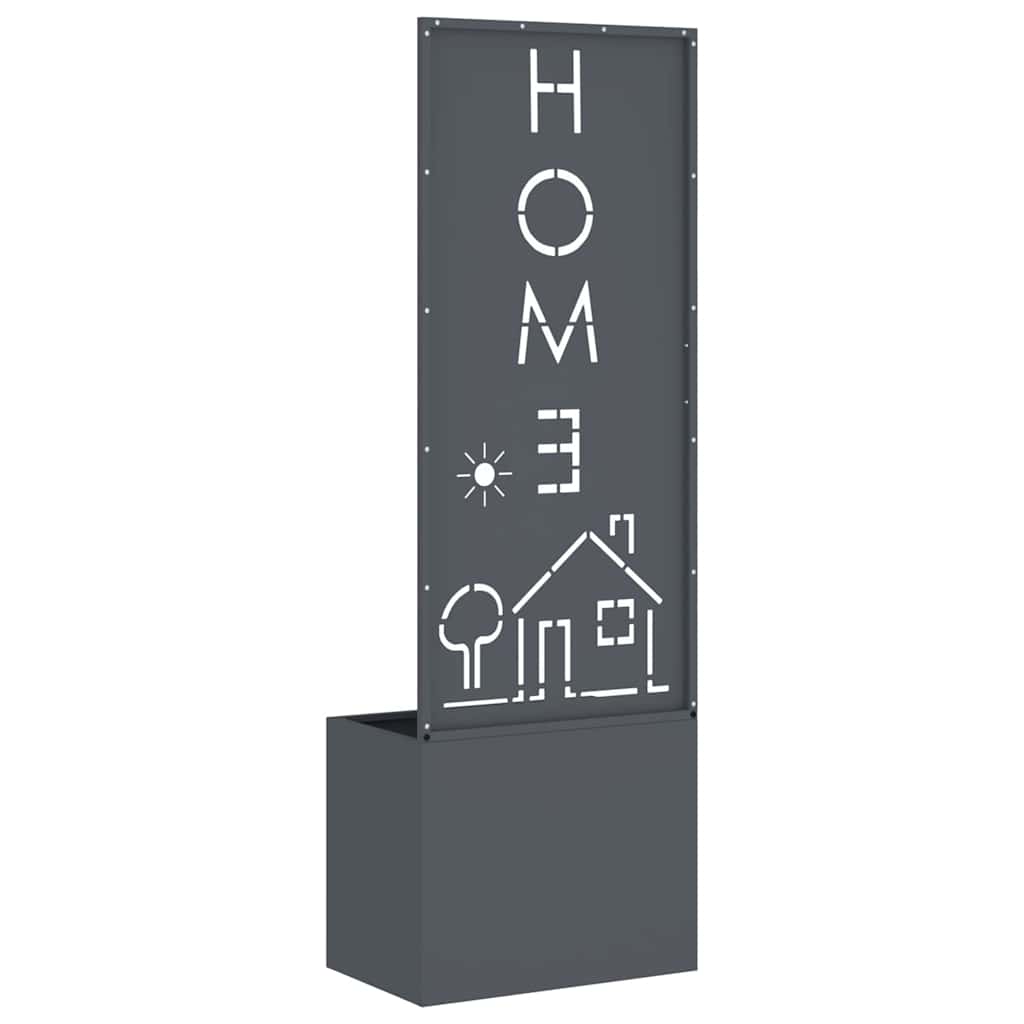 Vaso da Giardino con Pannello Decorativo Antracite 50 x 140 cm 876492