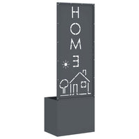 Vaso da Giardino con Pannello Decorativo Antracite 50 x 140 cm 876492