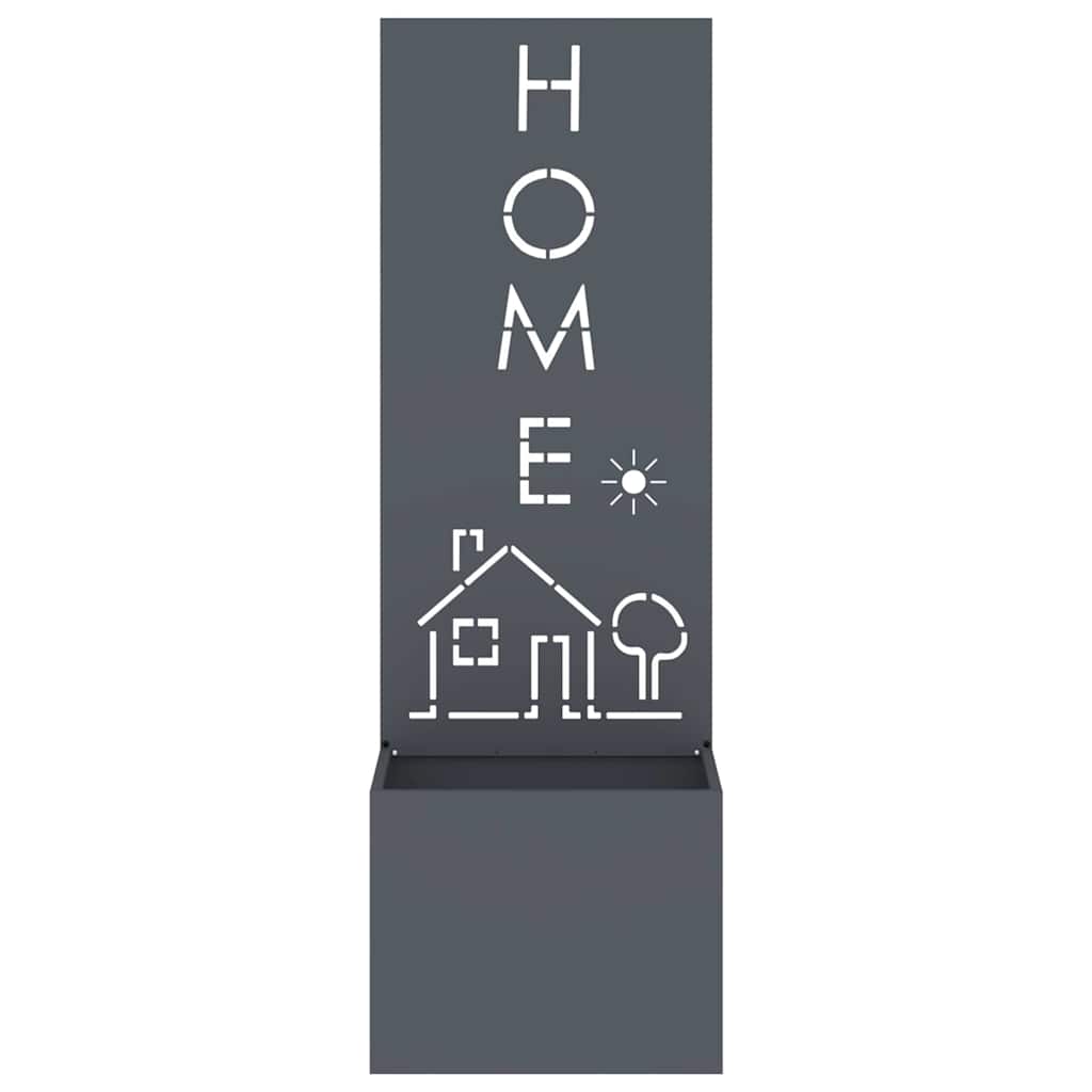 Vaso da Giardino con Pannello Decorativo Antracite 50 x 140 cm 876492