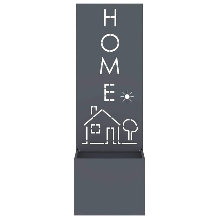 Vaso da Giardino con Pannello Decorativo Antracite 50 x 140 cm 876492