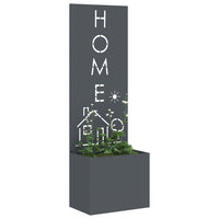 vidaXL Vaso da Giardino con Pannello Decorativo Antracite 50 x 140 cm