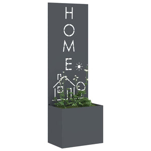 Vaso da Giardino con Pannello Decorativo Antracite 50 x 140 cm 876492