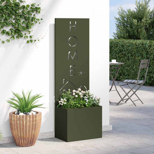 Vaso da Giardino con Pannello Decorativo Oliver verde 876493