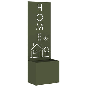 Vaso da Giardino con Pannello Decorativo Oliver verde 876493