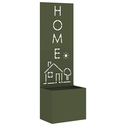 Vaso da Giardino con Pannello Decorativo Oliver verde 876493