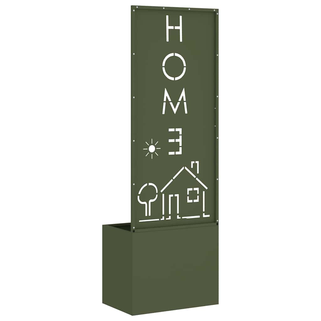 vidaXL Vaso da Giardino con Pannello Decorativo Oliver verde