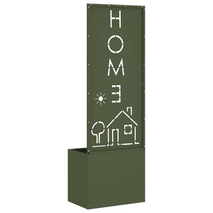 vidaXL Vaso da Giardino con Pannello Decorativo Oliver verde