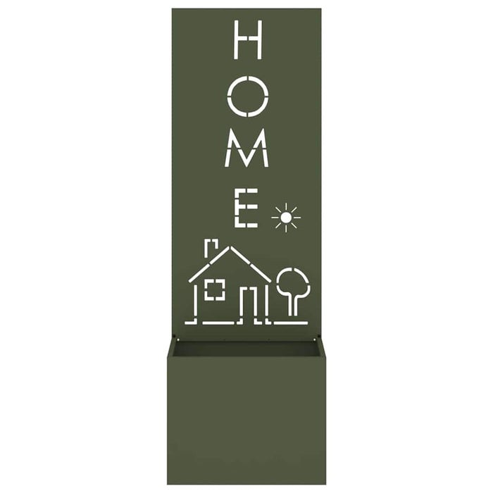 vidaXL Vaso da Giardino con Pannello Decorativo Oliver verde