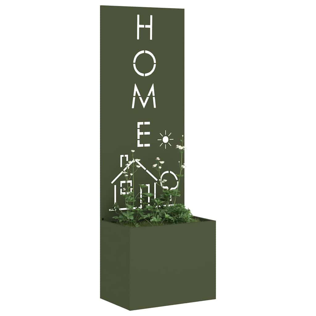 vidaXL Vaso da Giardino con Pannello Decorativo Oliver verde