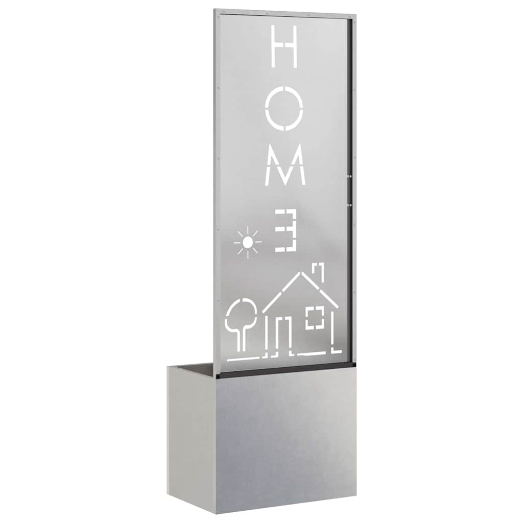 vidaXL Vaso da Giardino con Pannello Decorativo Argento 50 x 140 cm
