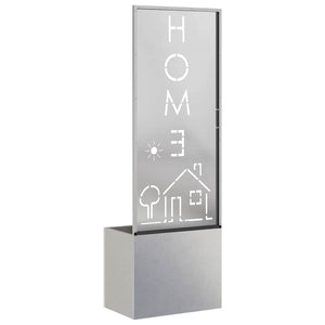 vidaXL Vaso da Giardino con Pannello Decorativo Argento 50 x 140 cm