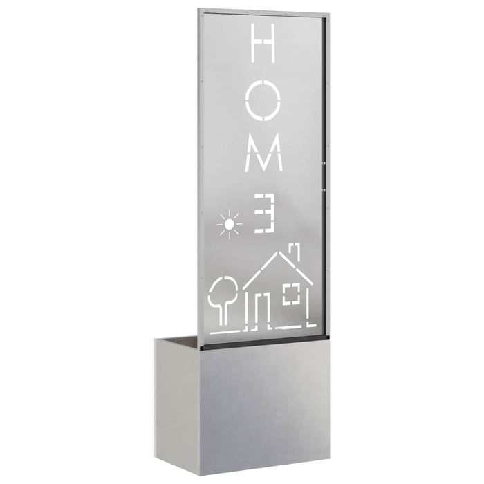 vidaXL Vaso da Giardino con Pannello Decorativo Argento 50 x 140 cm