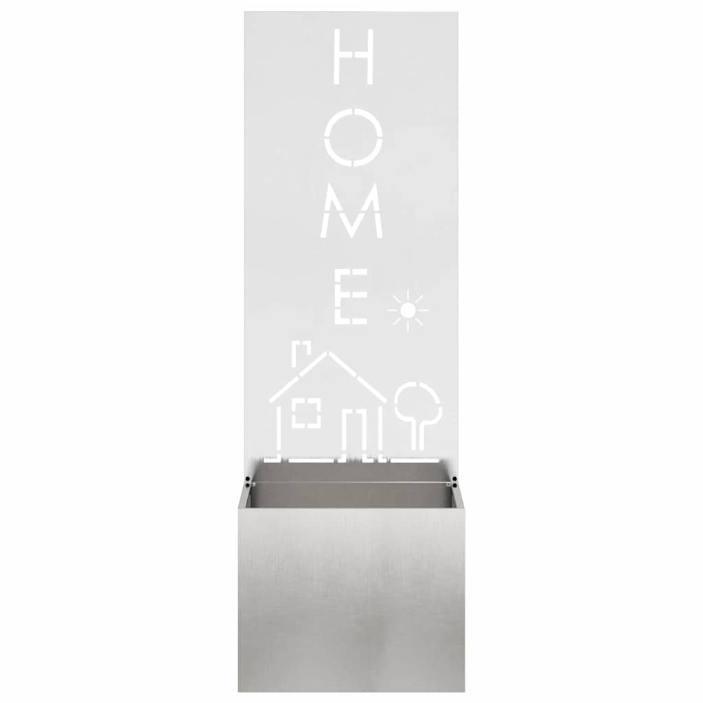 vidaXL Vaso da Giardino con Pannello Decorativo Argento 50 x 140 cm