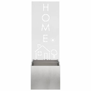vidaXL Vaso da Giardino con Pannello Decorativo Argento 50 x 140 cm