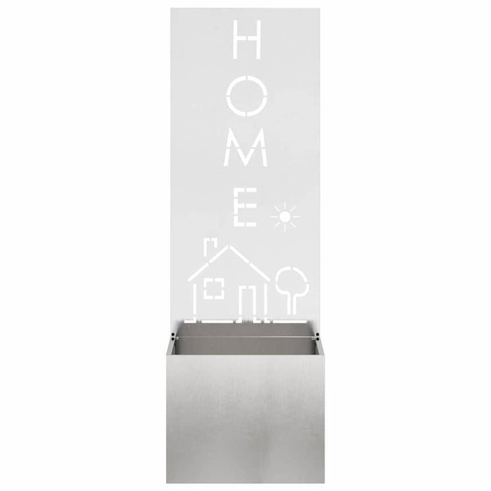 vidaXL Vaso da Giardino con Pannello Decorativo Argento 50 x 140 cm