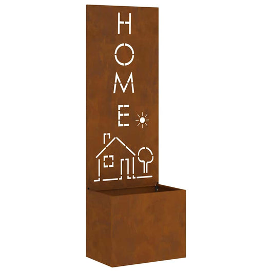 Vaso da Giardino con Pannello Decorativo Ruggine 50 x 140 cm 876496