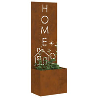 vidaXL Vaso da Giardino con Pannello Decorativo Ruggine 50 x 140 cm