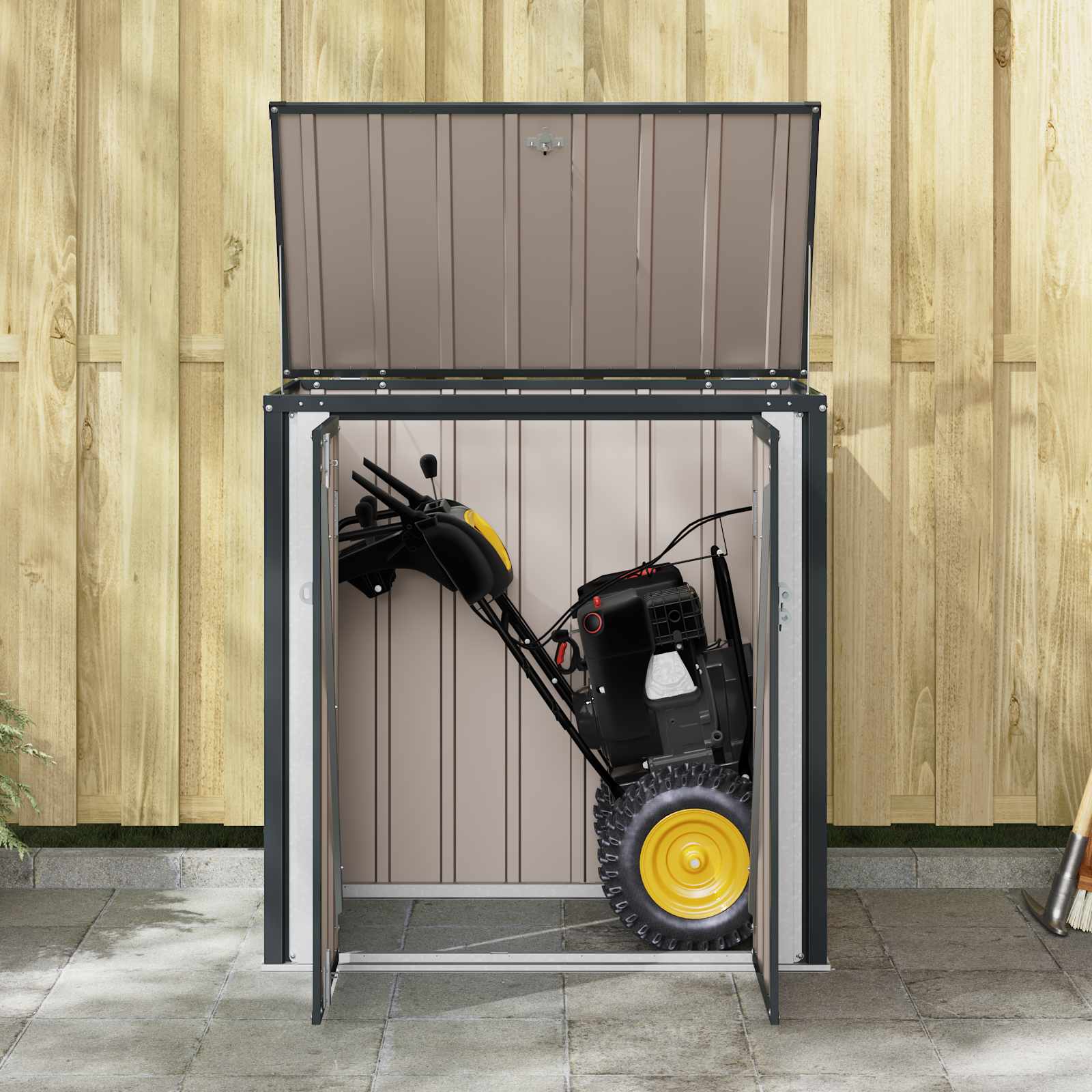 Scatola di Stoccaggio per Giardino Nero 101,5 x 57 x 100,5 cm 42011279