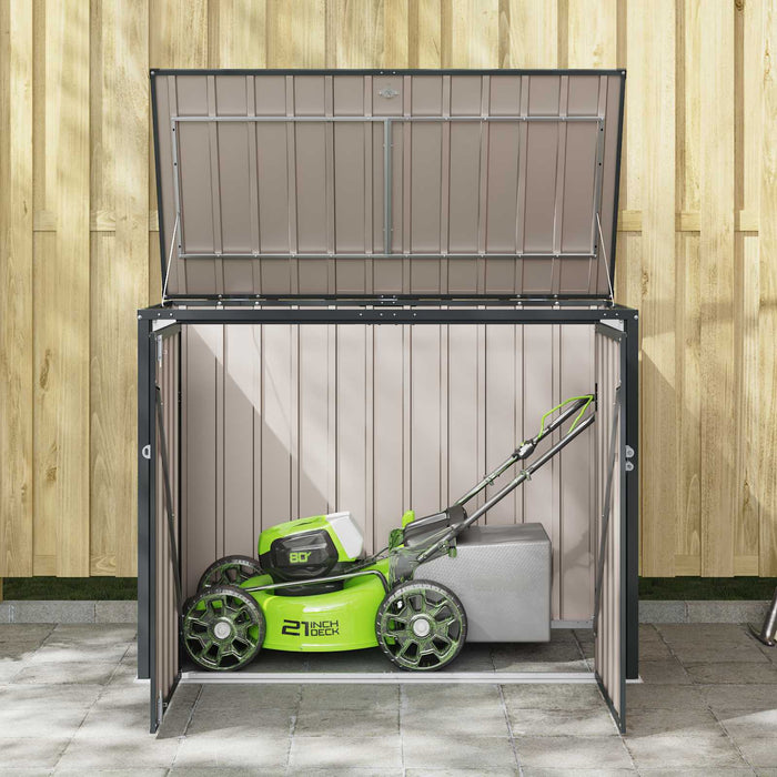 Scatola di Stoccaggio per Giardino Nero 151,5 x 82 x 110,5 cm 42011283