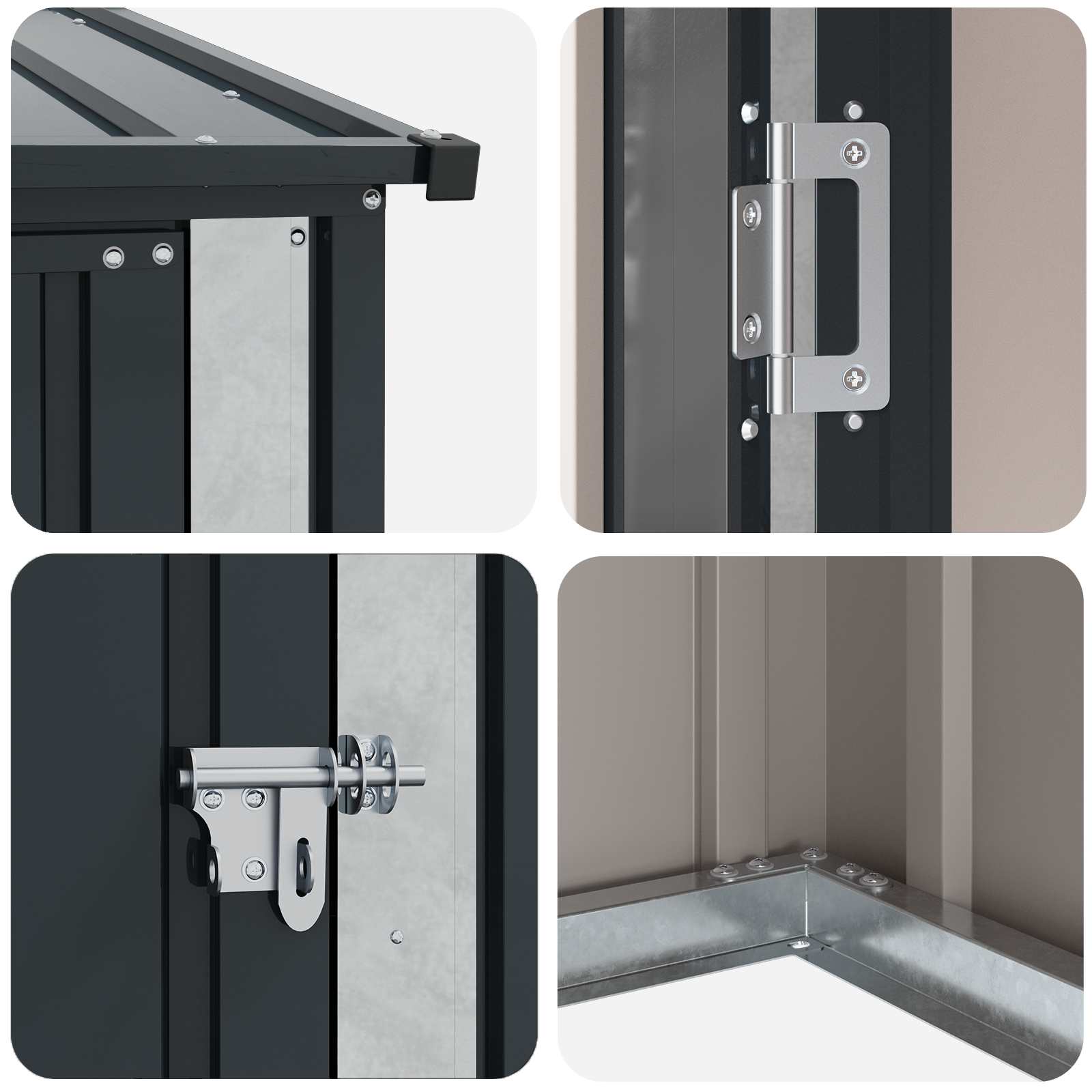 Casette da giardino Antracite 203 x 85,5 x 200 cm Metallo 42011303