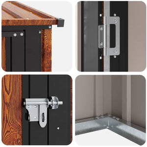 Casette da giardino Marrone 203 x 85,5 x 200 cm Metallo 42011304