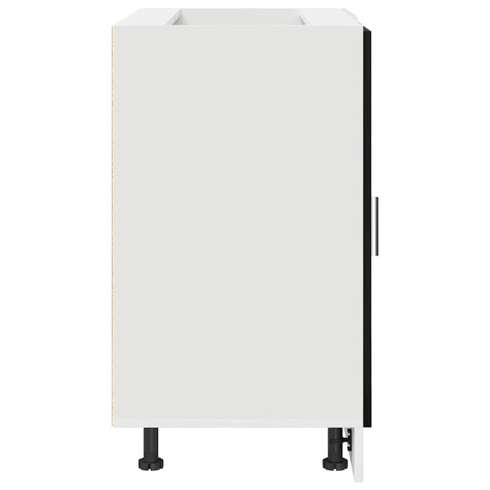 Mobile Base d'Angolo per Cucina con porta Riga Rovere nero 876721