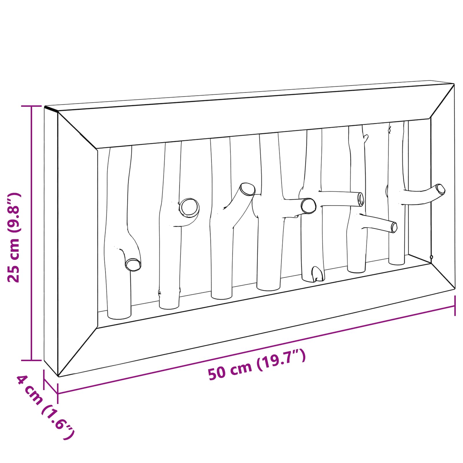 Gruccia Marrone 50 x 11 x 25 cm Legno di Mogano Massello 42012360