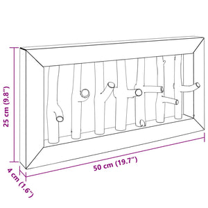 Gruccia Marrone 50 x 11 x 25 cm Legno di Mogano Massello 42012360