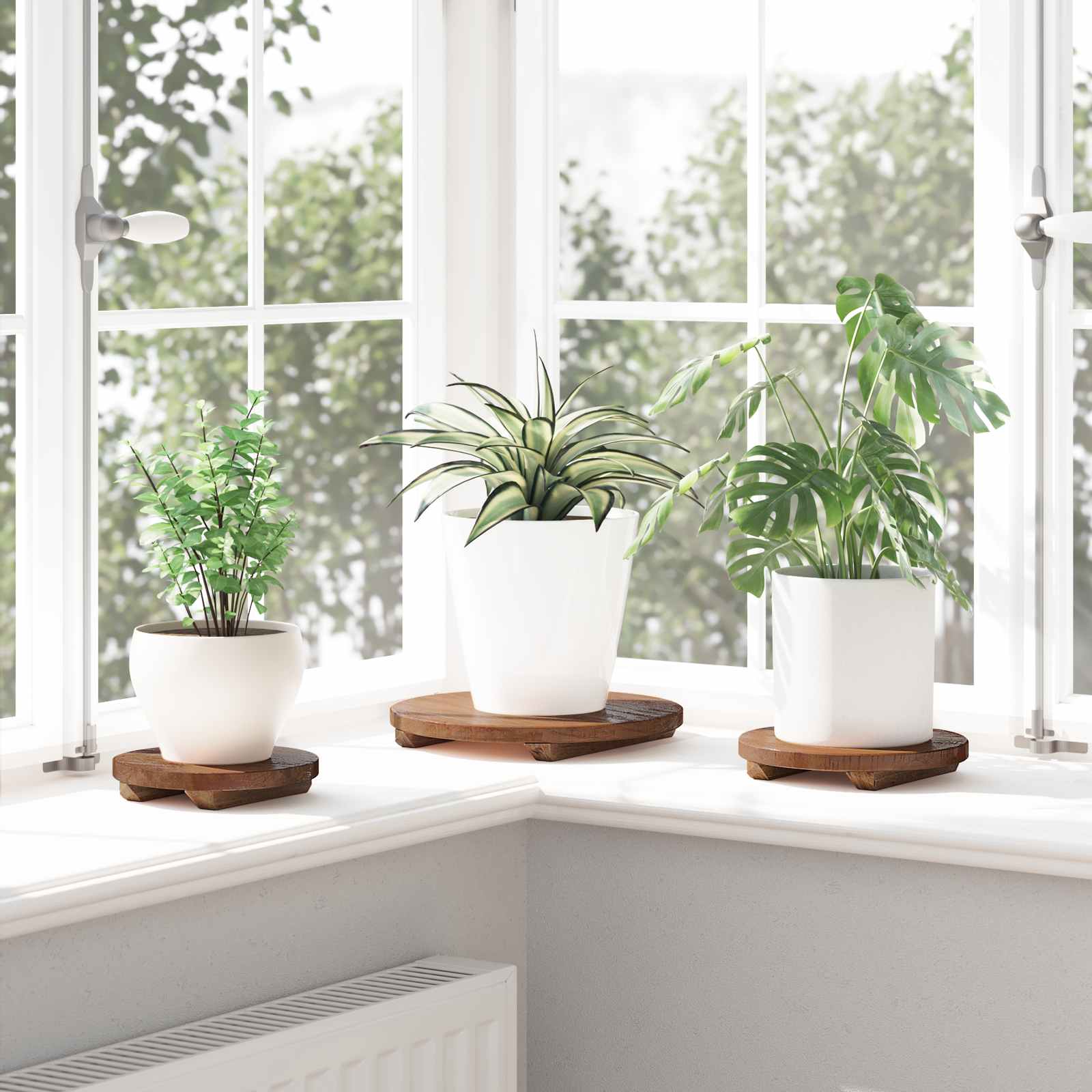 Sgabello per Piante 3 pcs Marrone Legno di Mogano 42012375