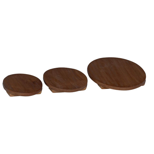 Sgabello per Piante 3 pcs Marrone Legno di Mogano 42012375