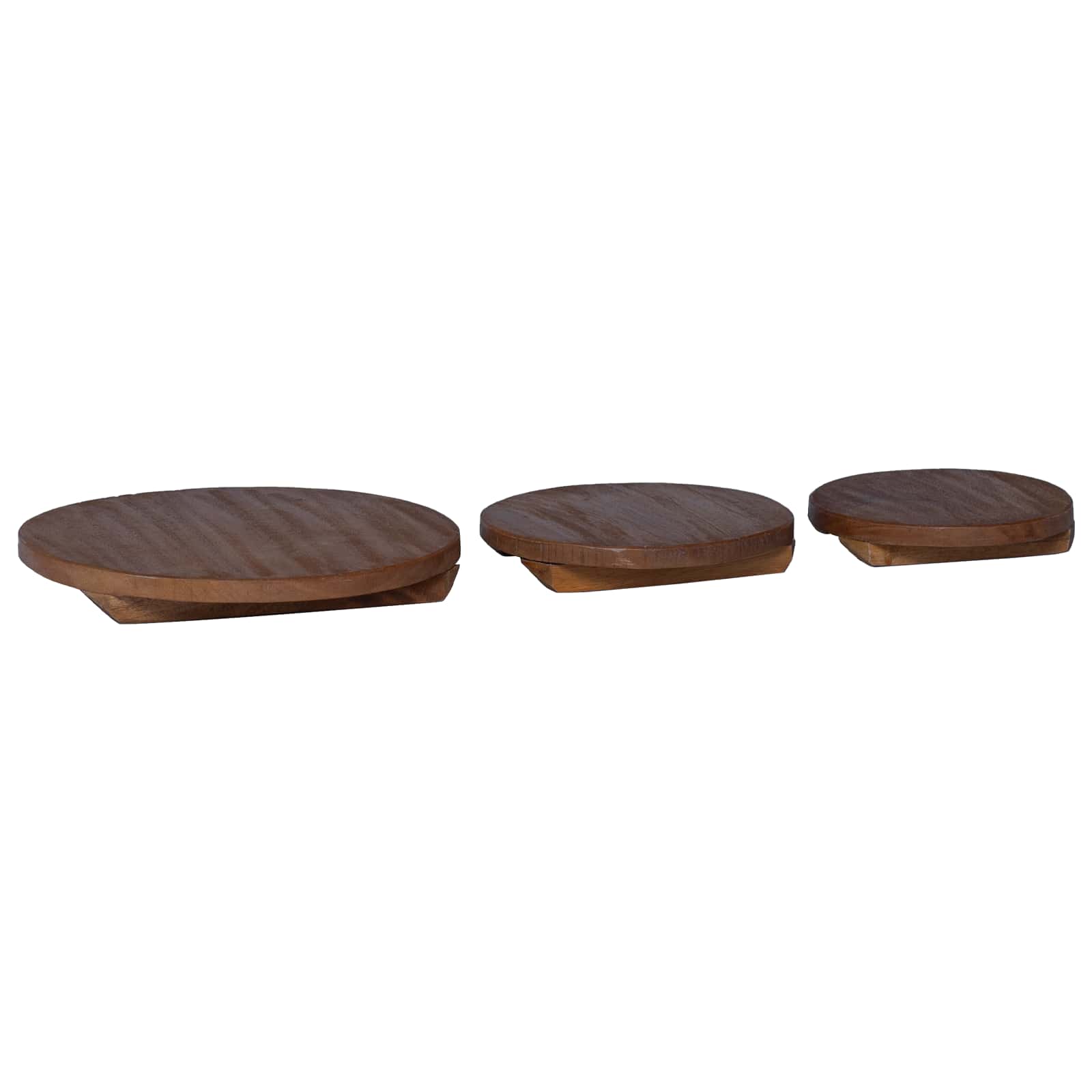 Sgabello per Piante 3 pcs Marrone Legno di Mogano 42012375