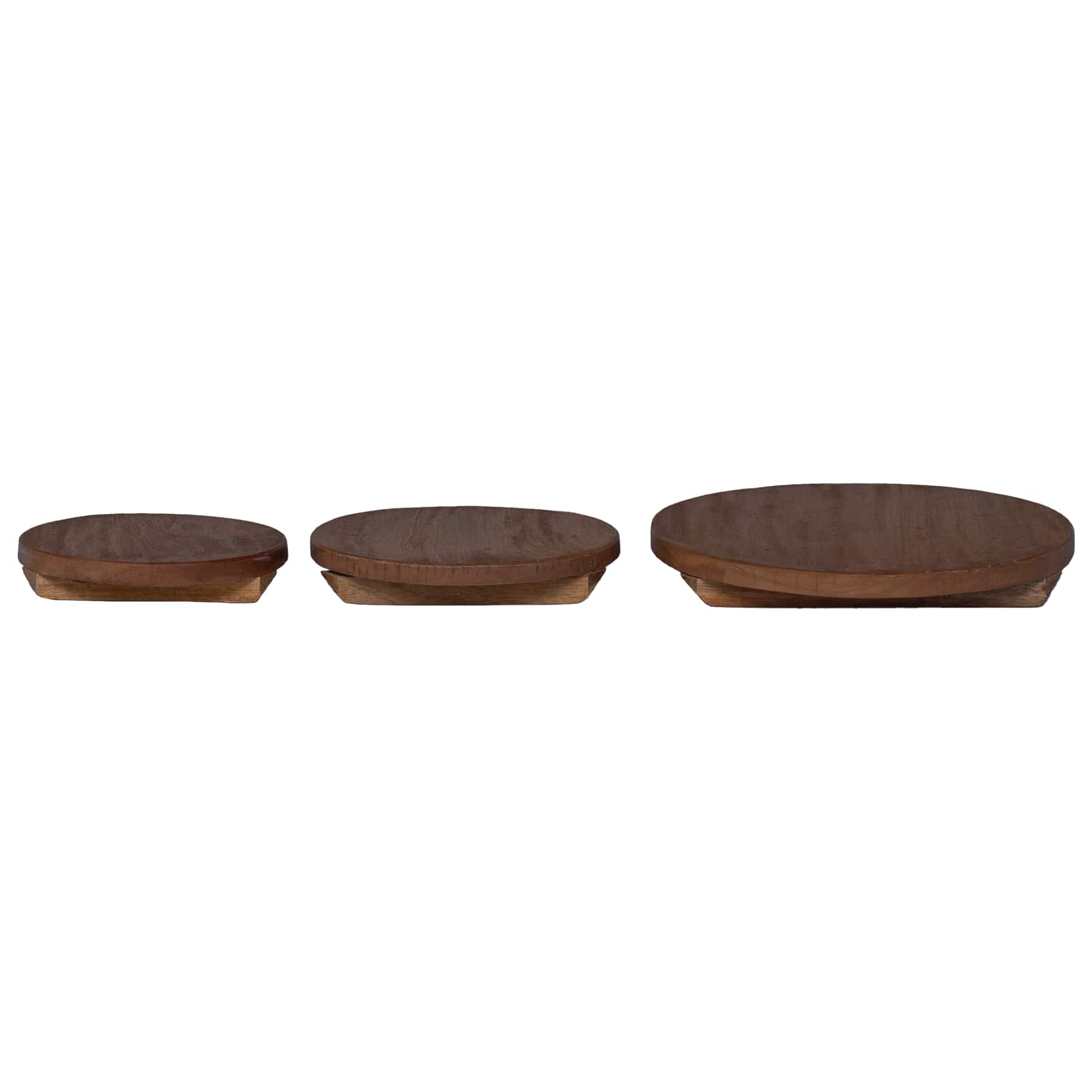 Sgabello per Piante 3 pcs Marrone Legno di Mogano 42012375