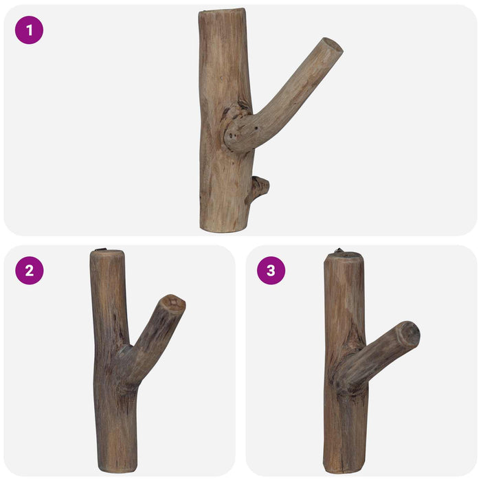 Gancio Marrone 4 x 4 x 14 cm Legno Recuperato Massello 42012377